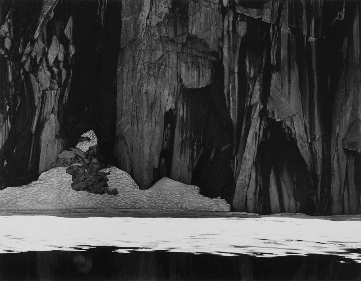 Frozen Lake and Cliffs, Sierra Nevada, California by Ansel Adams