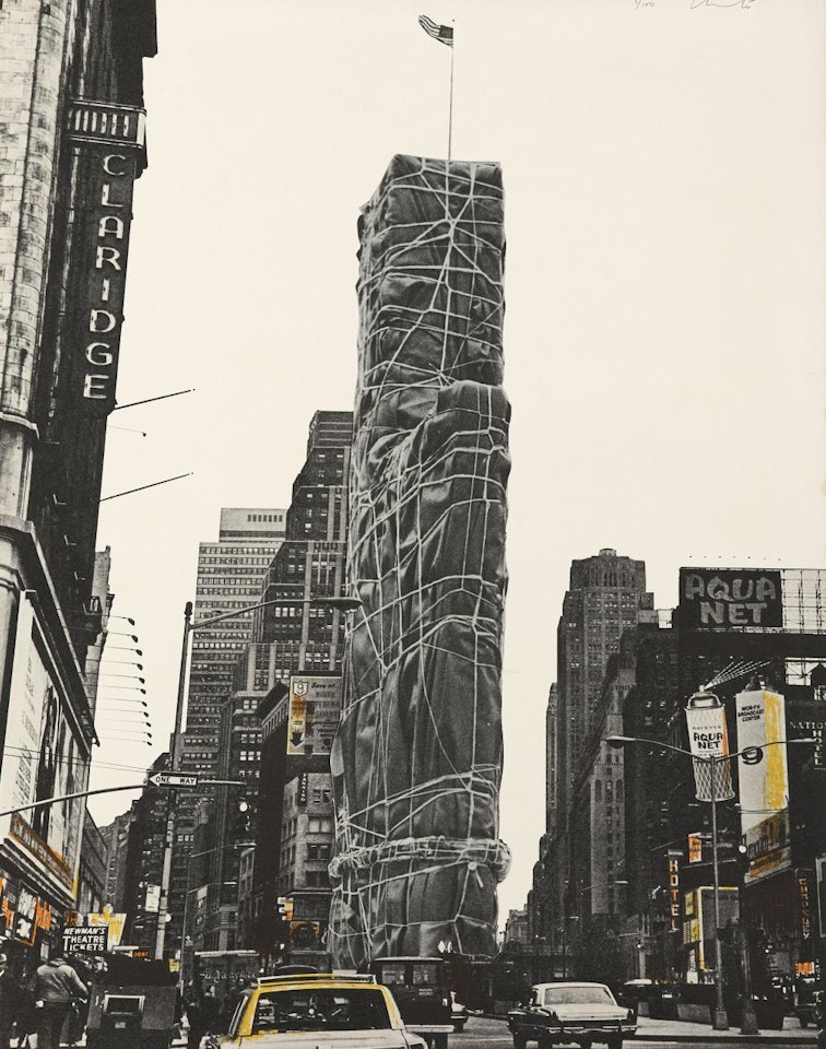 Allied Chemical Tower Packed (Project for "1" Times Square, New York ) by Christo