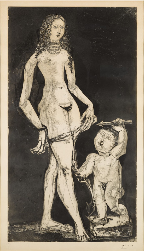 Vénus et l'Amour, d'après Cranach (B. 1835; Ba. 876) by Pablo Picasso