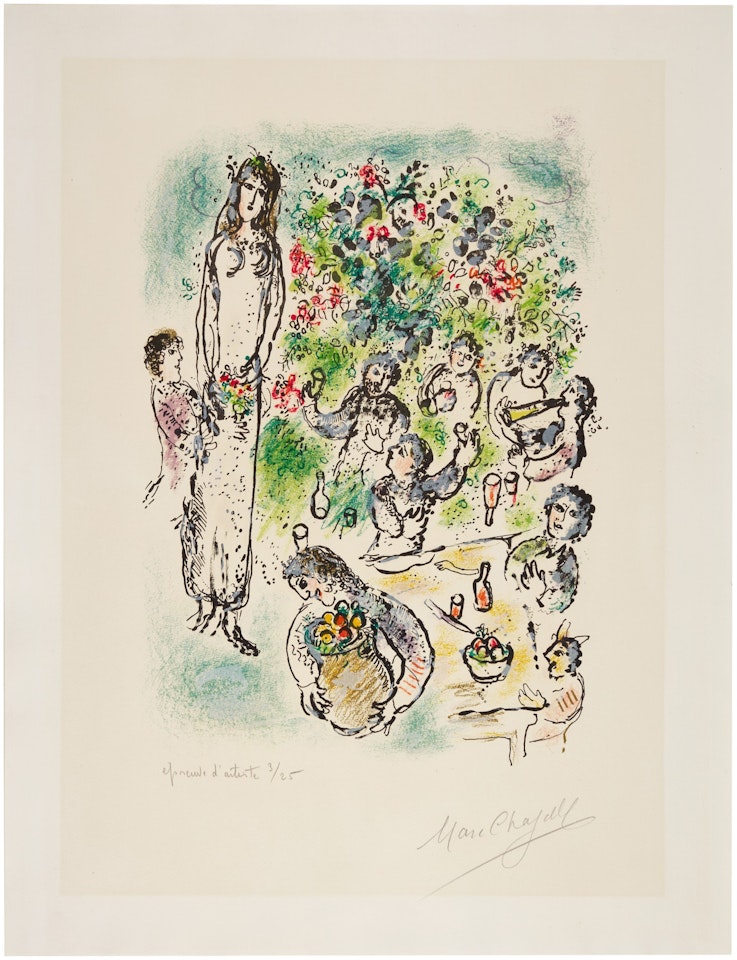 Tous alors, ayant leurs coupes pleines versaient des libations (M. 539) by Marc Chagall