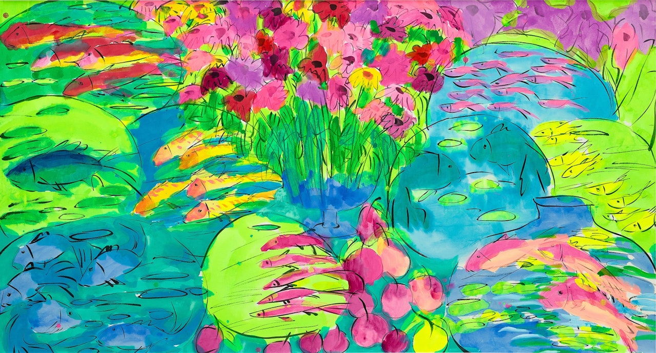 Still Life with fish  by Walasse Ting
