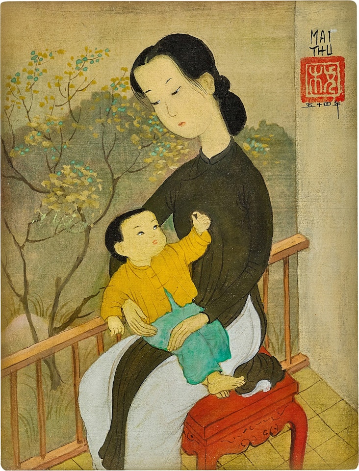 Mère et enfant, Tunique noire  by Mai Trung Thu