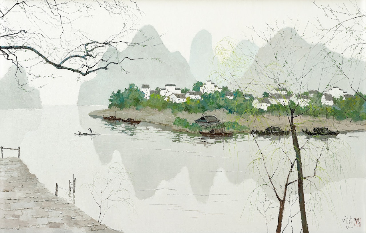 Home on the shores of Willow Creek  by Pang Jiun