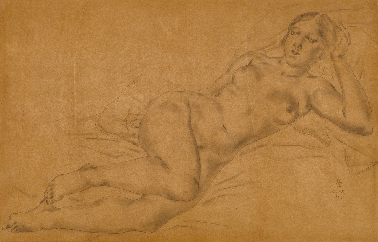Reclining nude by Leonard Tsuguharu Foujita