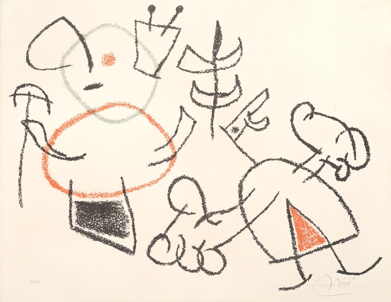 Plate 14, from 'Ubu aux Baléares' by Joan Miró