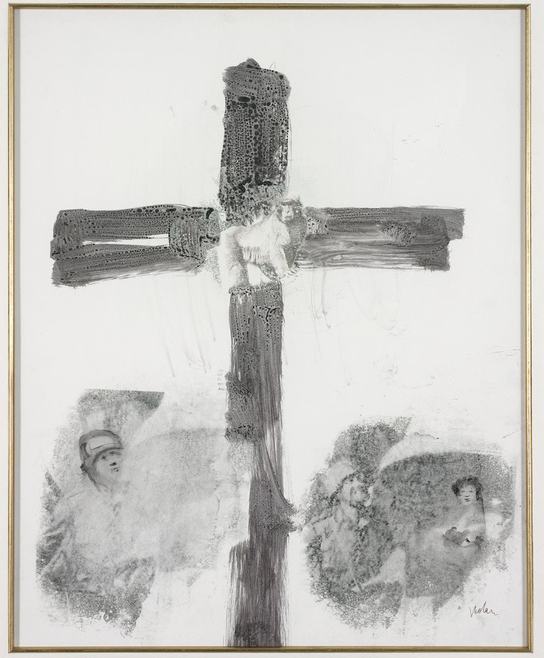 Crucifix and Baboon by Sidney Nolan