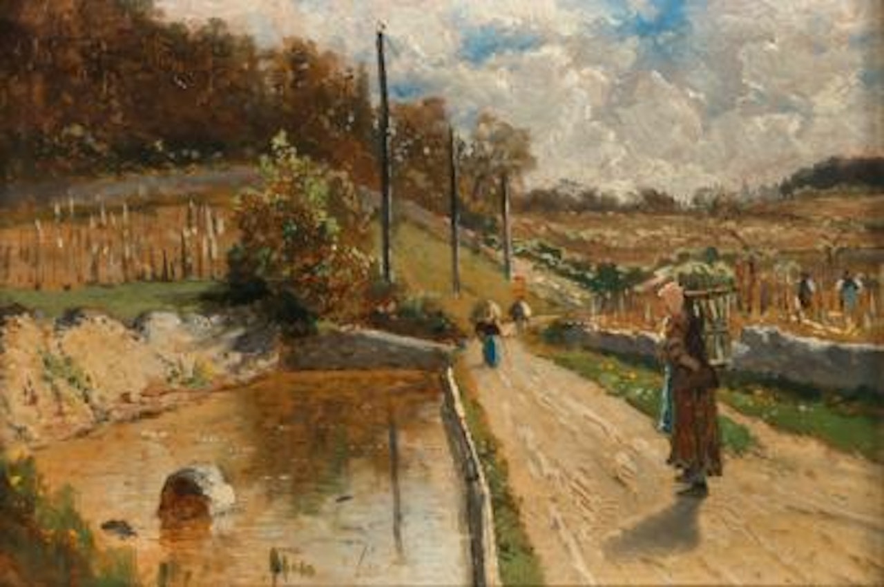 Workers in a Vineyard, Samois by Theodor von Hörmann