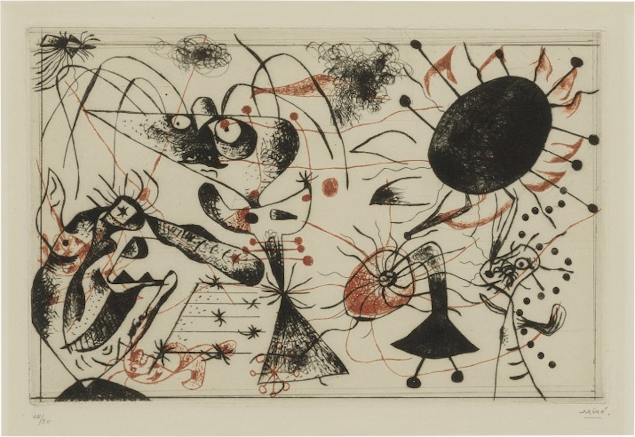 Série noire et rouge: one plate (Dupin 35) by Joan Miró