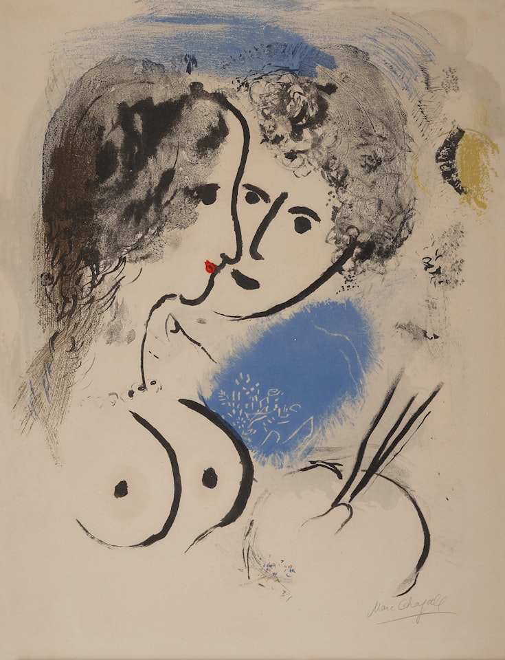 Painter with Palette (Mourlot 54) by Marc Chagall