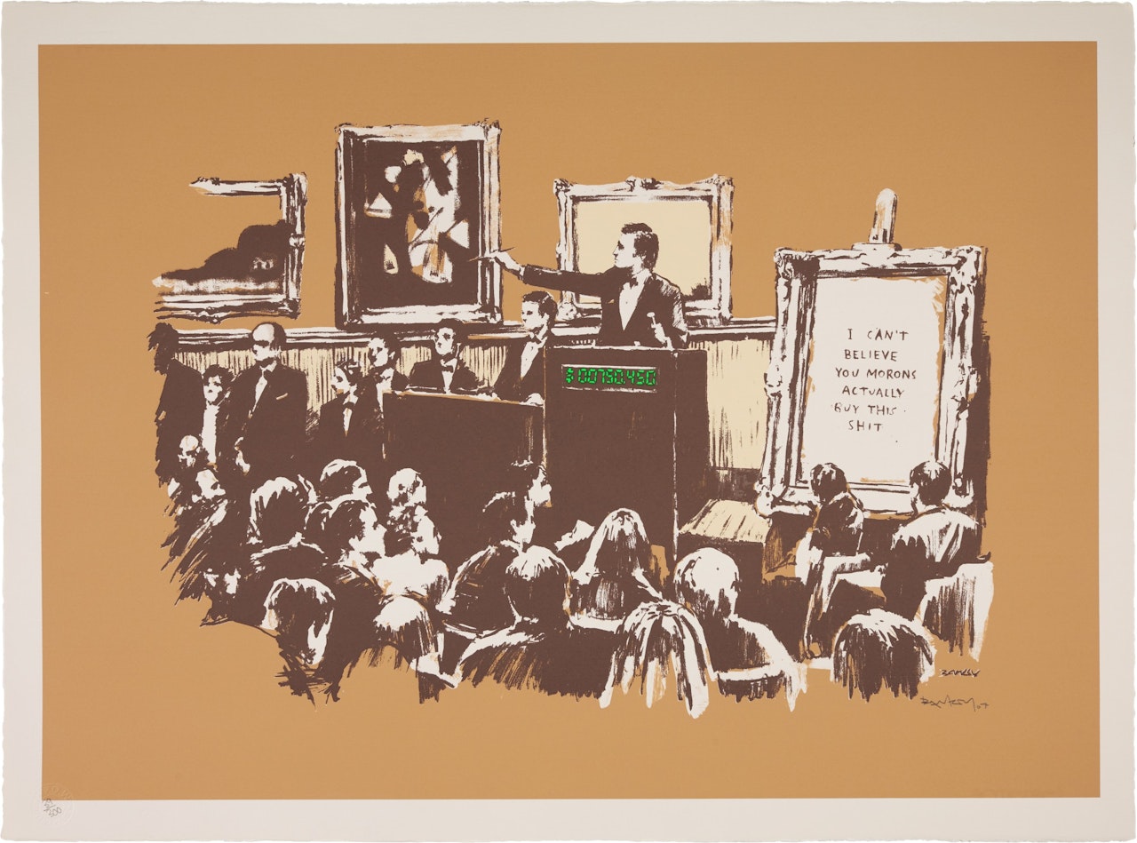 Morons Sepia by Banksy