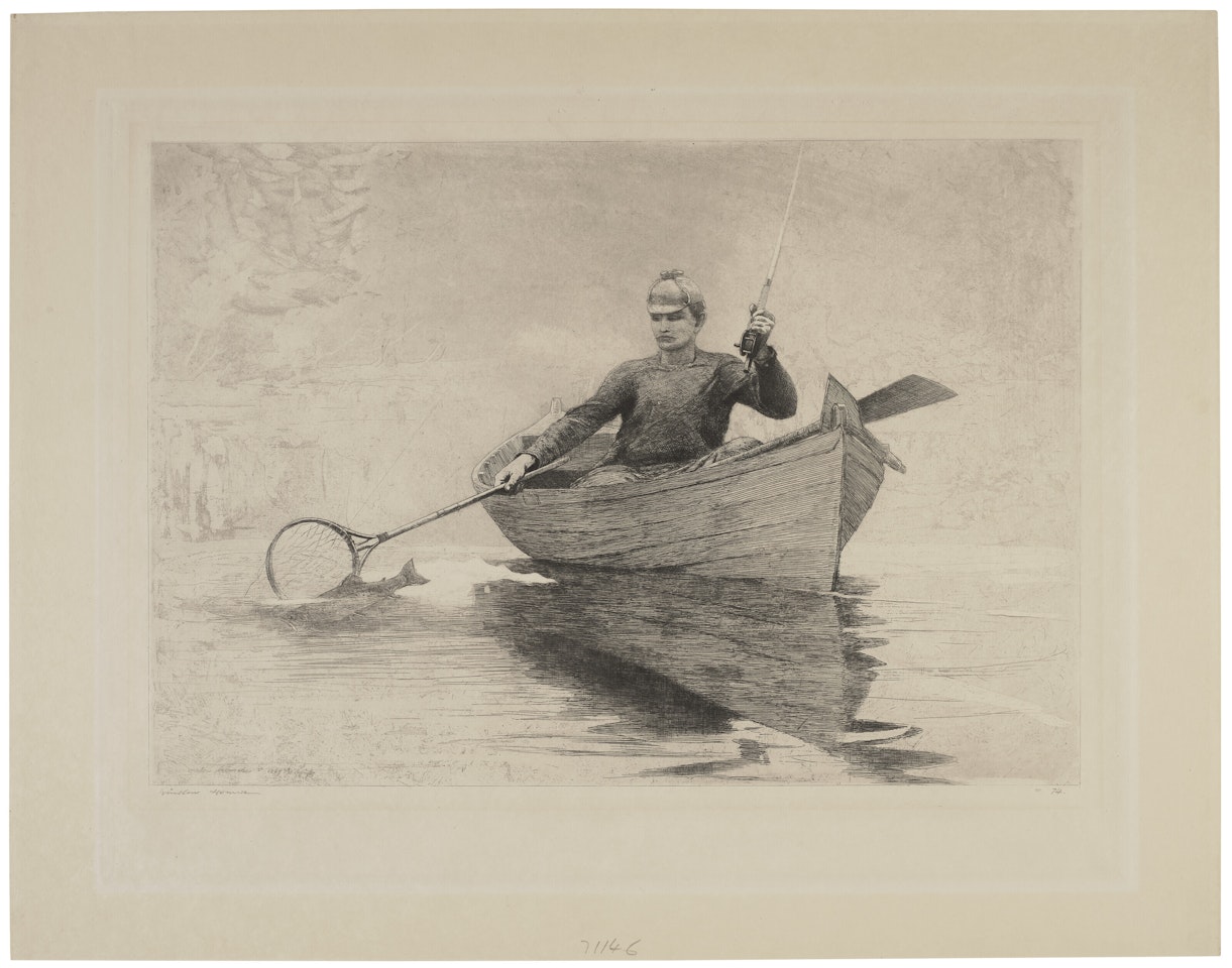 Fly Fishing, Saranac Lake by Winslow Homer