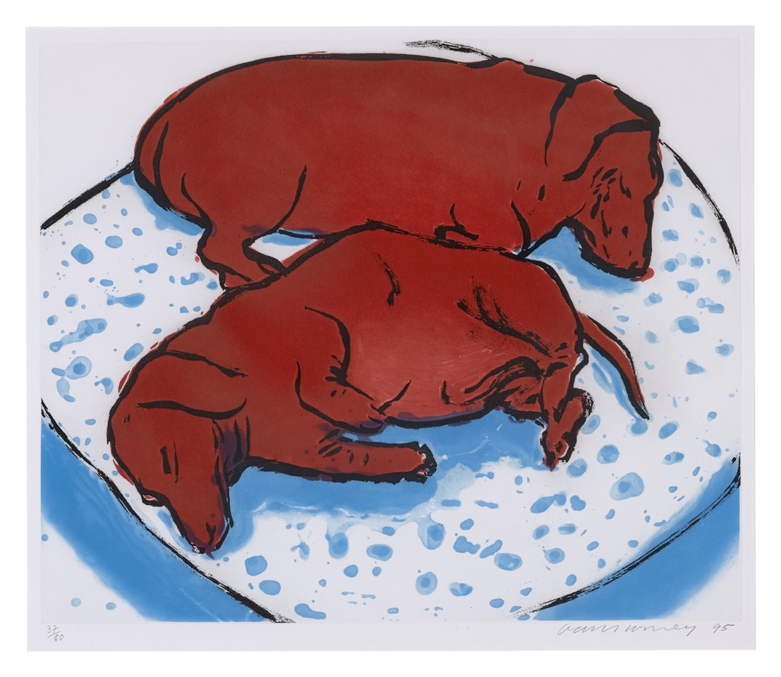Horizontal Dogs by David Hockney