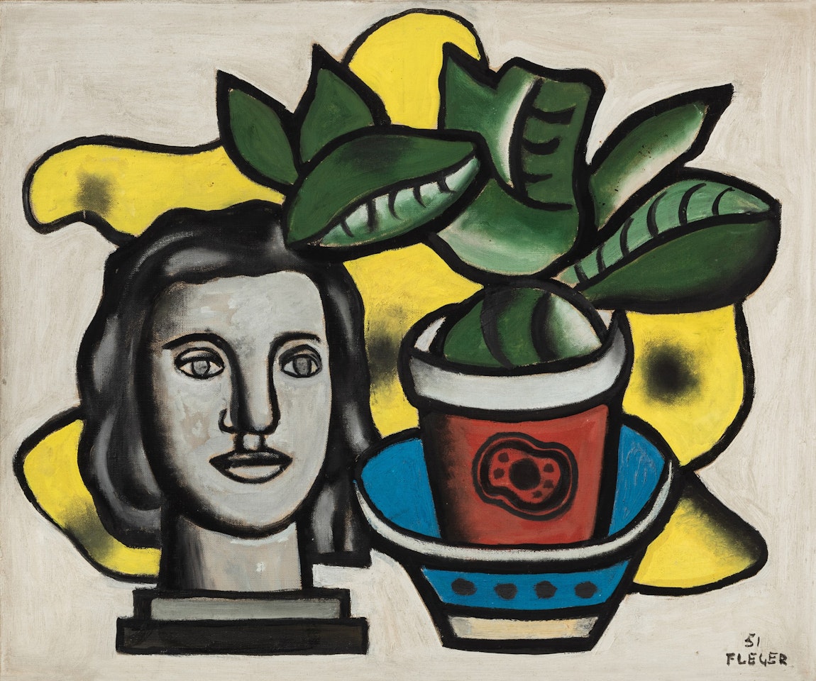 La statuette et le vase rouge by Fernand Leger
