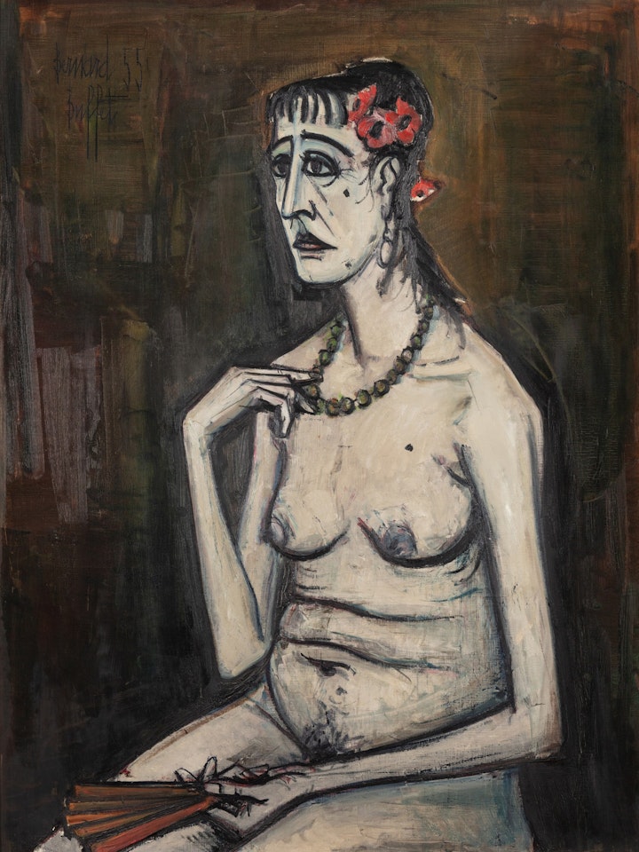 Espagnole nue à l'éventail by Bernard Buffet