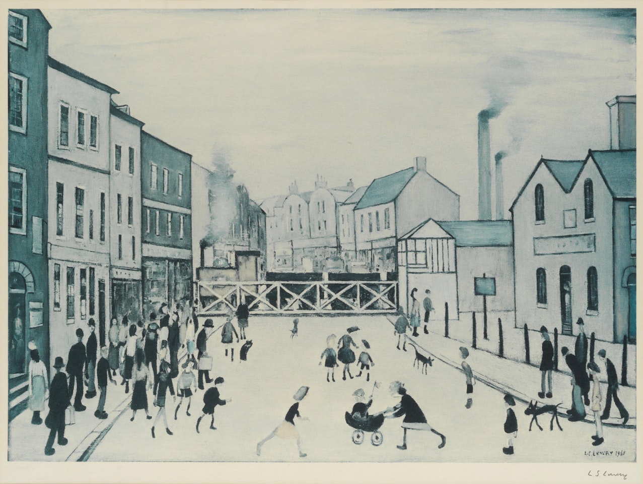 Level Crossing, Burton on Trent by Laurence Stephen Lowry