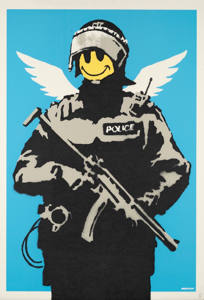 Flying Copper by Banksy
