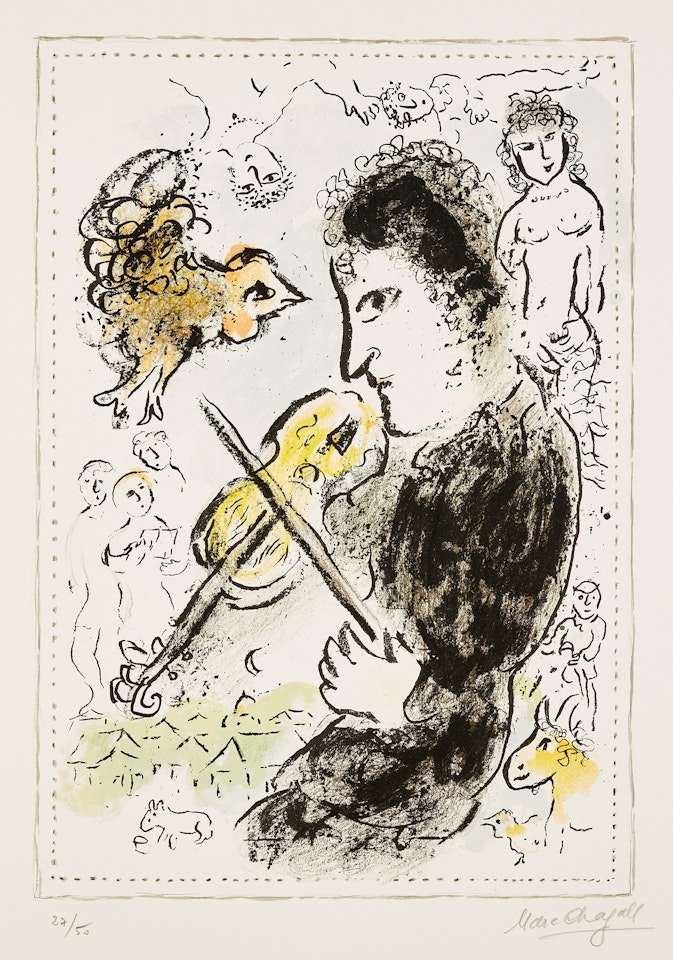 Le Violoniste au coq (The Violinist with the Rooster) (M. 1000) by Marc Chagall