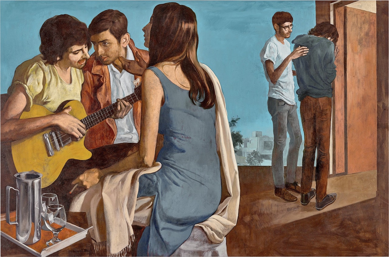 The Rooftop Singer by Salman Toor