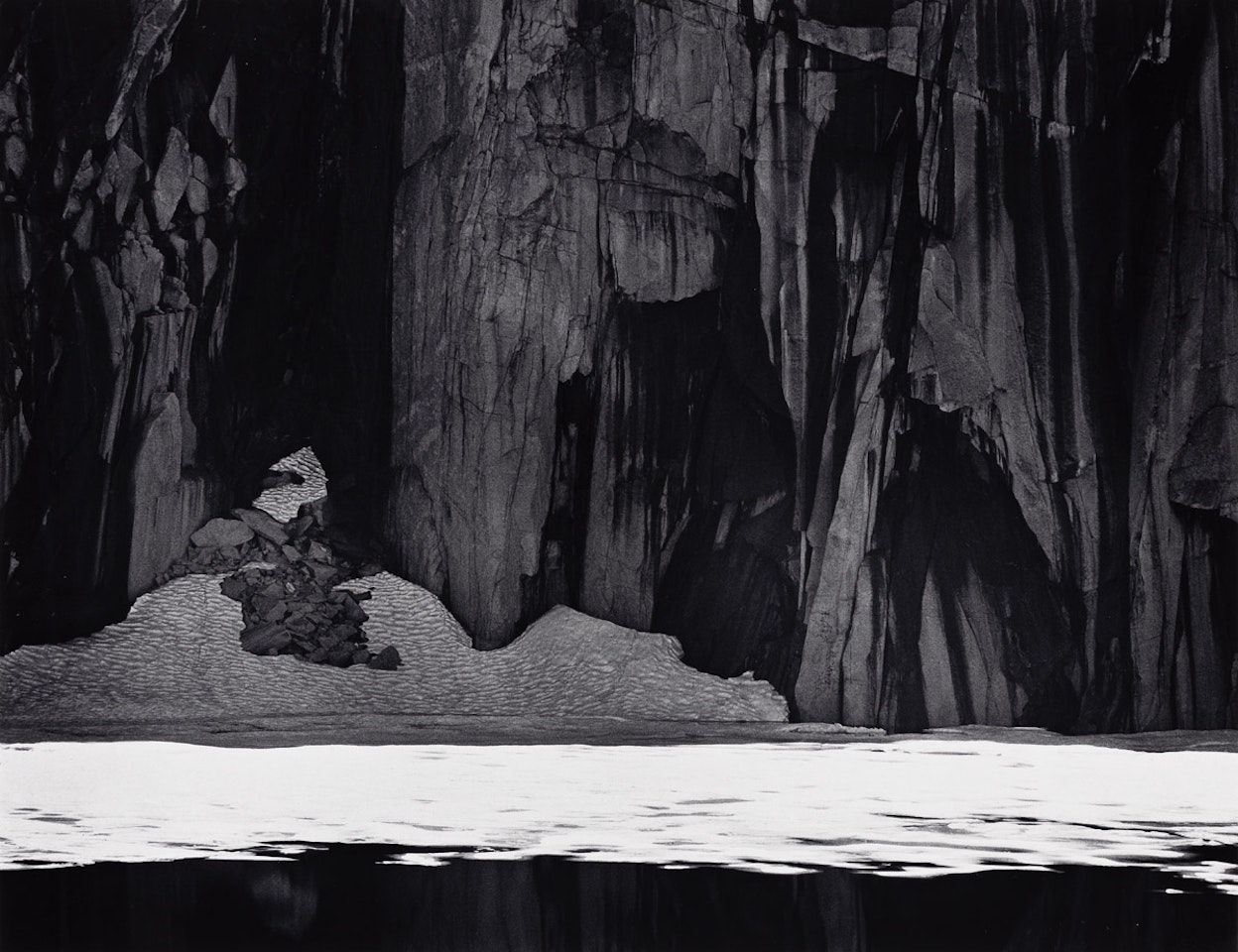 Frozen Lake and Cliffs, Sierra Nevada, Sequoia National Park, California by Ansel Adams