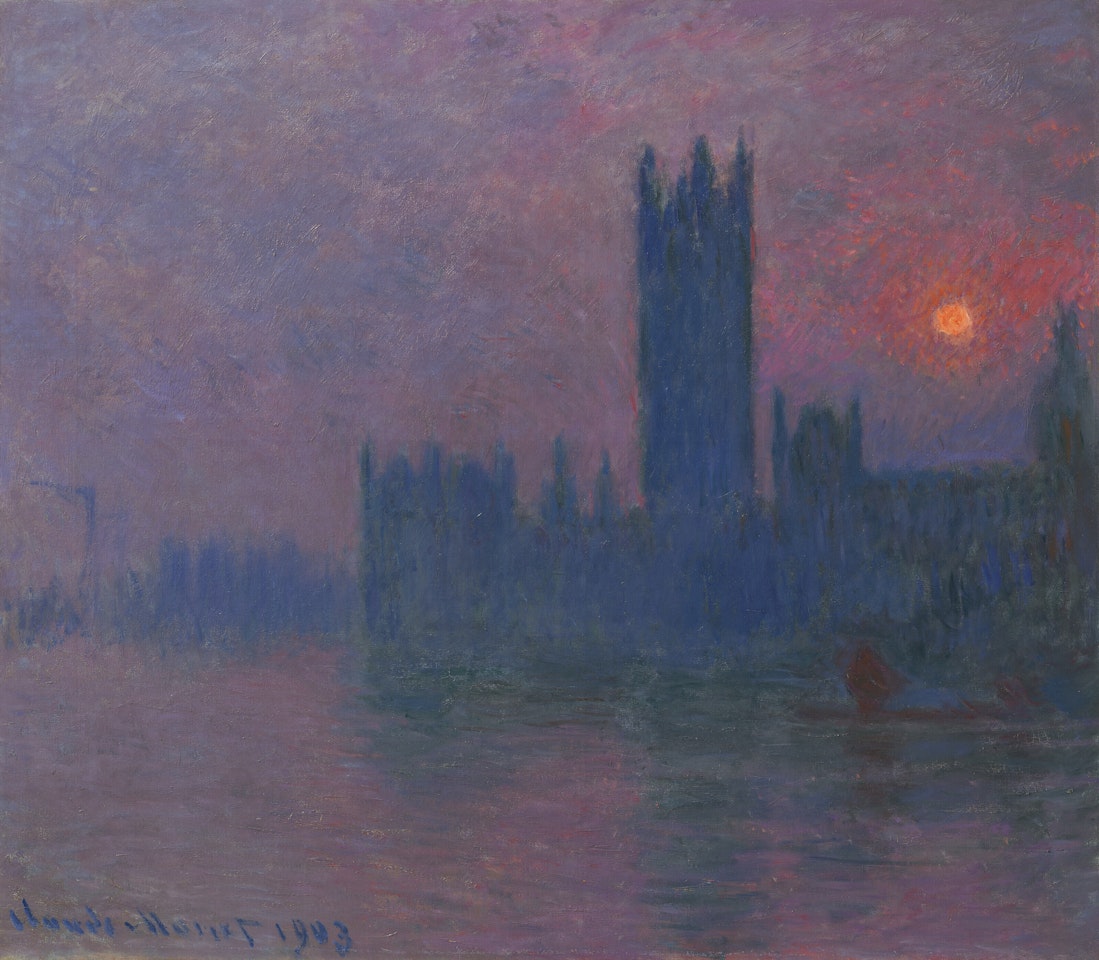 Le Parlement, soleil couchant by Claude Monet