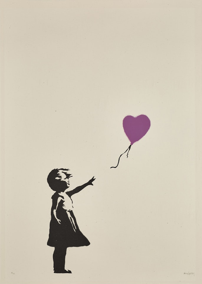 Girl with Balloon – Colour AP (Purple) by Banksy