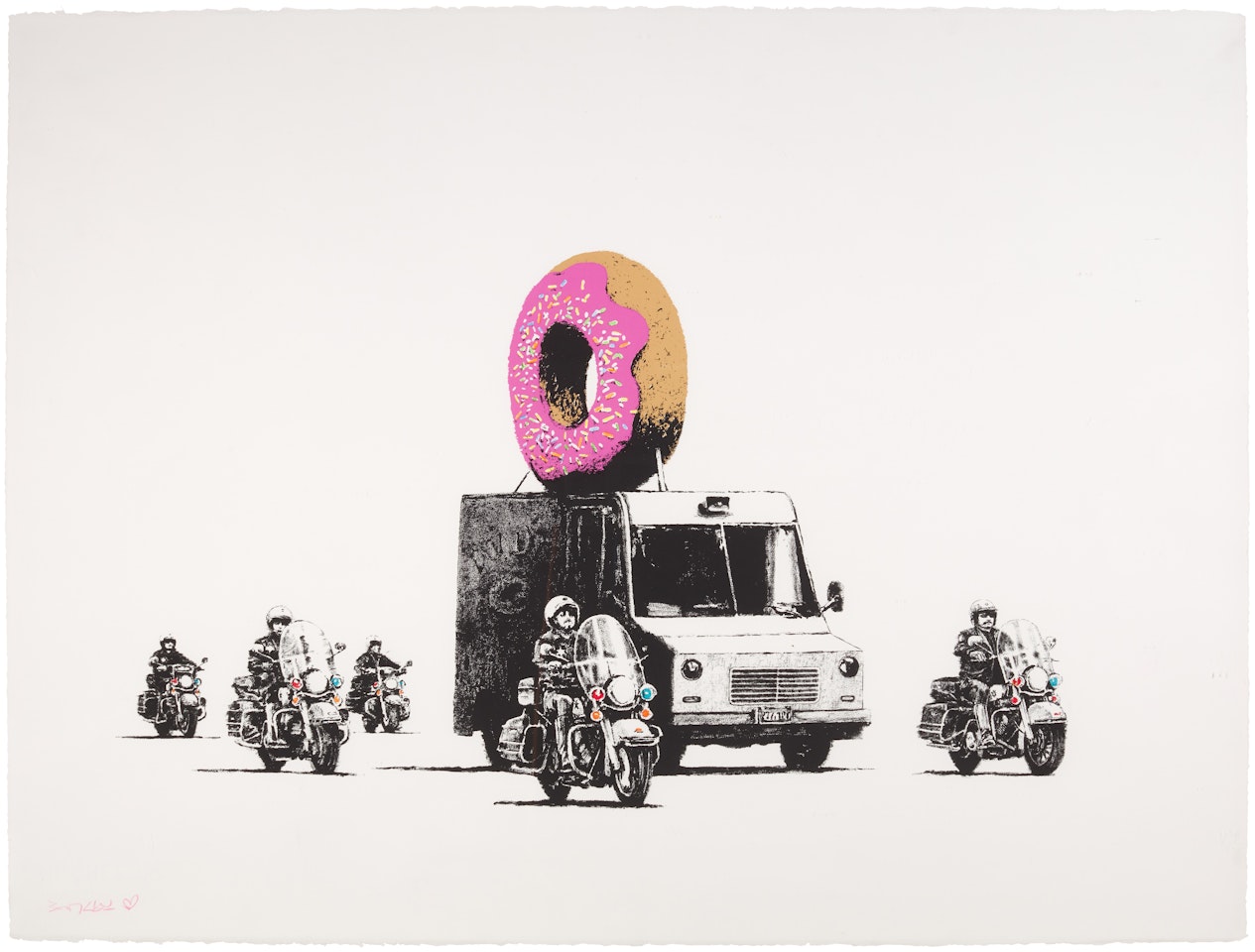 Hand Finished Donuts (Strawberry) by Banksy