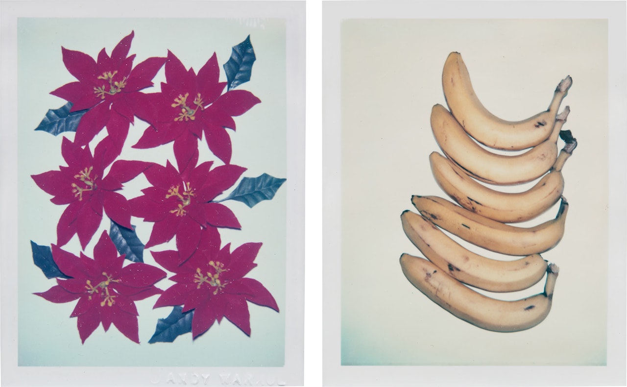 Two works: (i) Bananas; (ii) Poinsettias by Andy Warhol