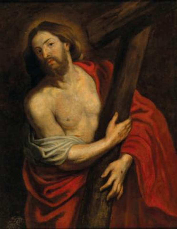 Christ holding the Cross by Flemish School