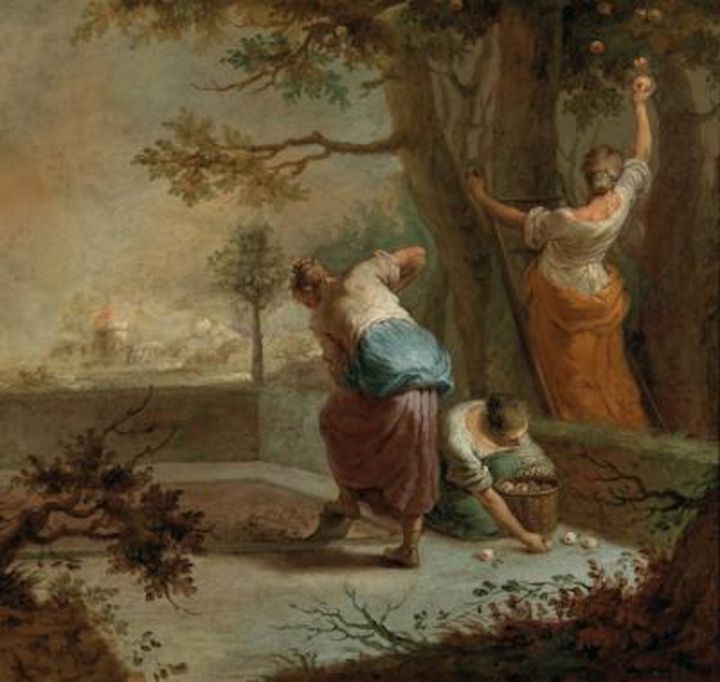 Apple harvest by Januarius Johann Rasso Zick