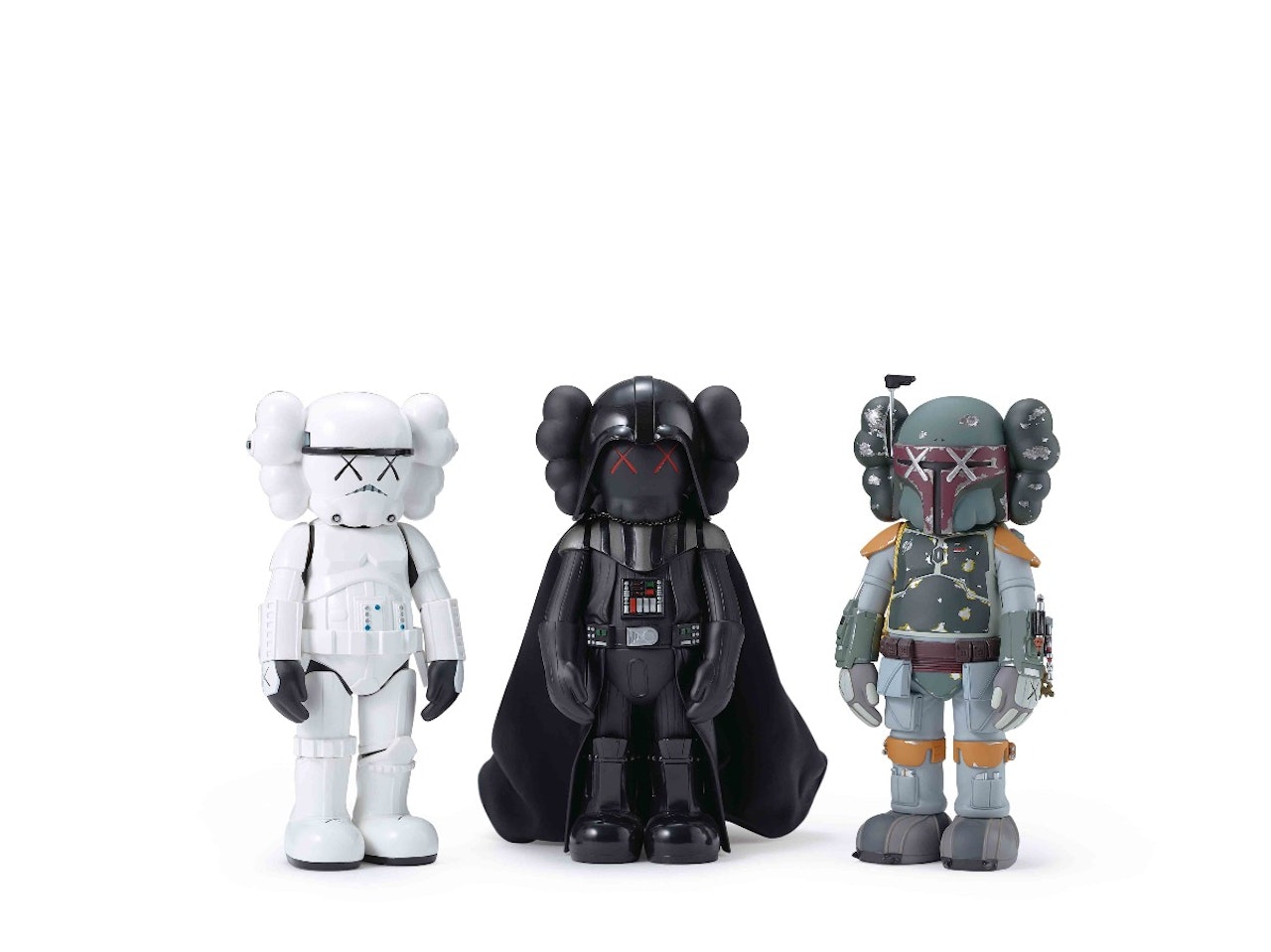 Stormtrooper Companion; Darth Vader Companion; Boba Fett Companion (a set of 3) by Kaws