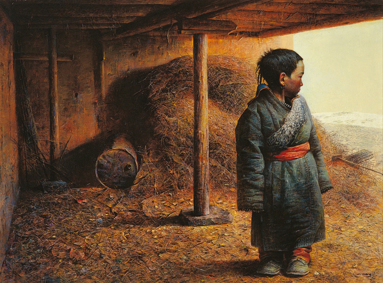 Tibetan Child by Luo Zhongli