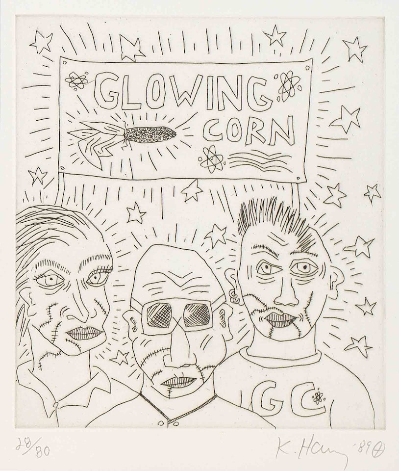 Rock 'n' Roll Star, City, Astronaut (a set of 3) by Keith Haring