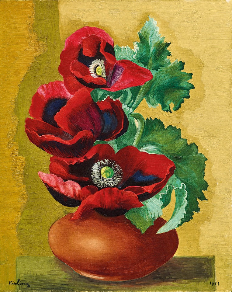 Les trois pavots by Moïse Kisling