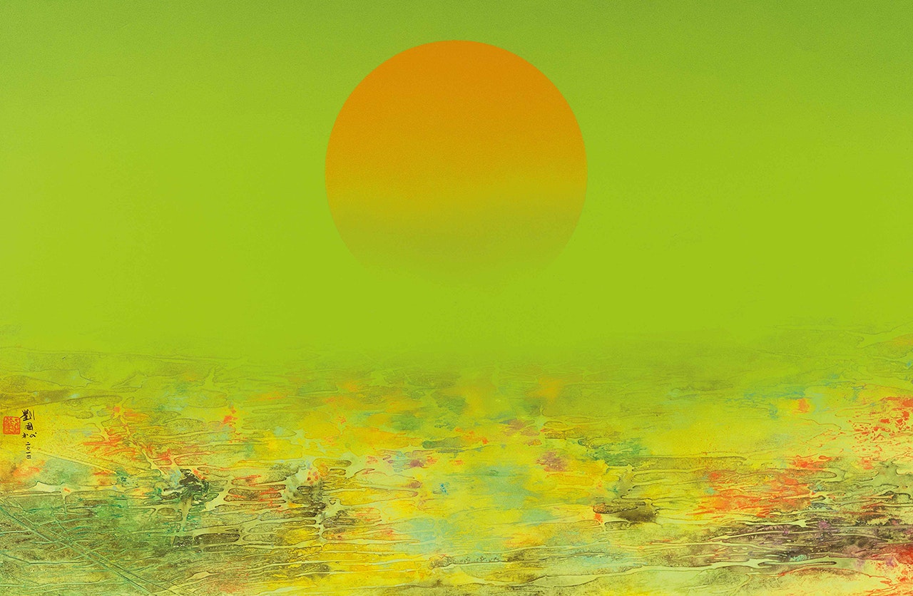 Outer Space Series - Sun Arising from Five Flower Pond by Liu Kuo-Sung (Liu Guosong)