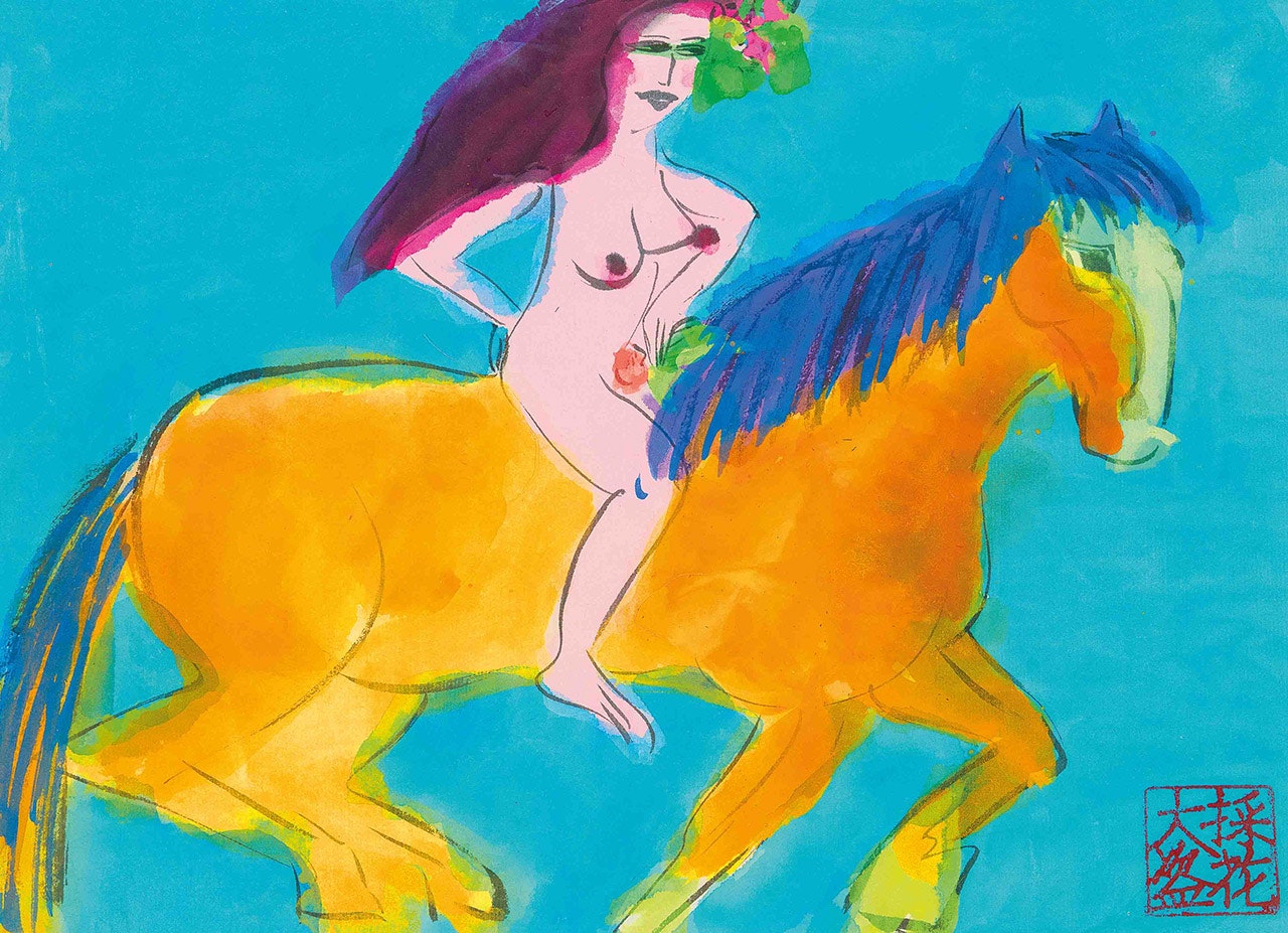 Girl and Horse by Walasse Ting