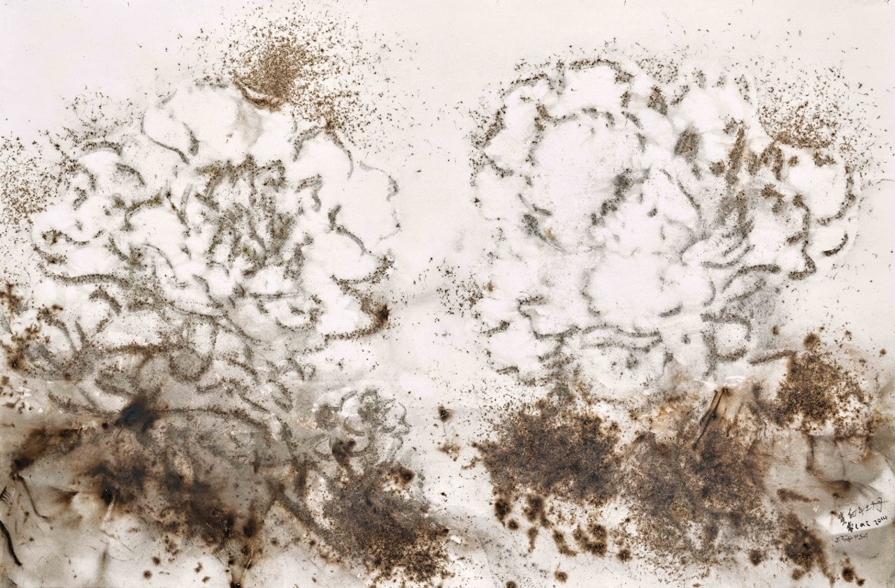 Yellow and White Peonies by Cai Guo-Qiang