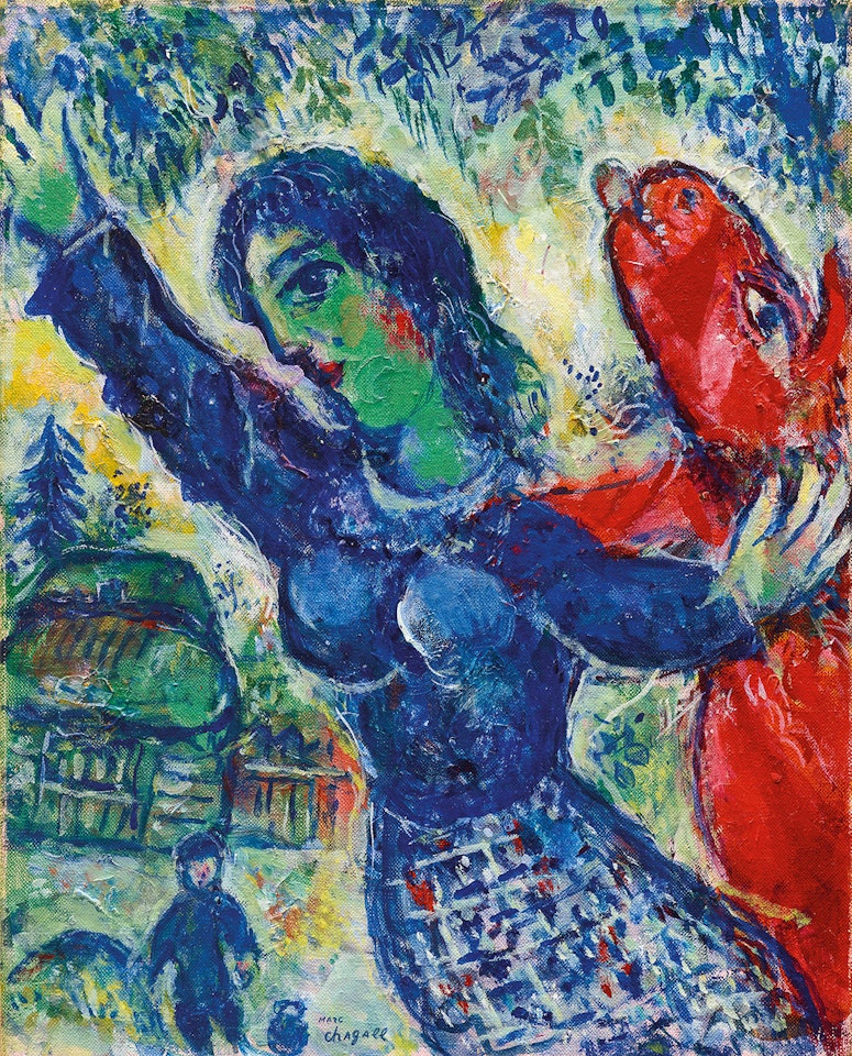 Femme Bleue, Âne Rouge by Marc Chagall