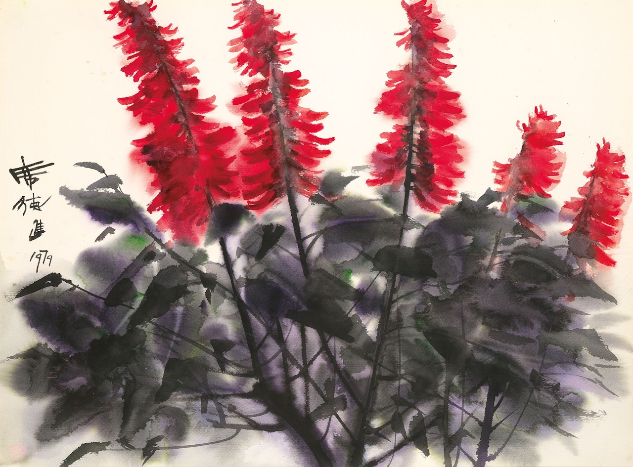 Red Salvia by Xi Dejin