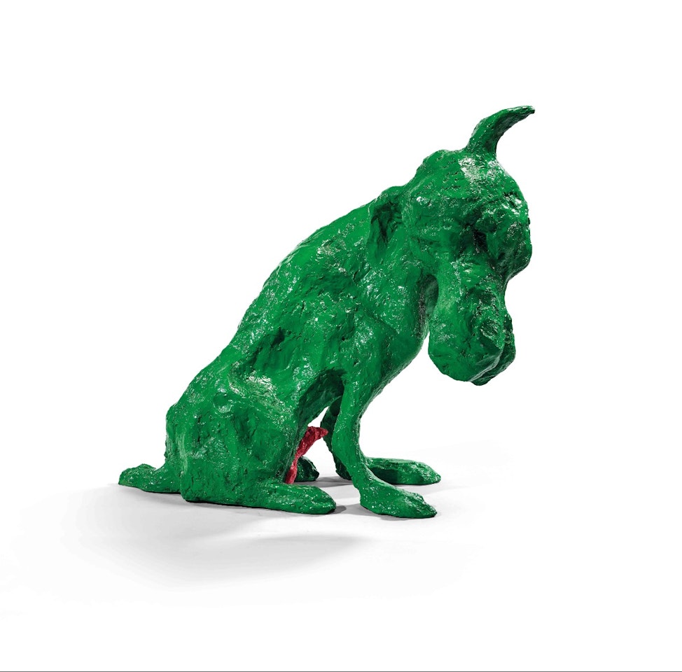 Green Dog into Taihu Lake Stone by Zhou Chunya