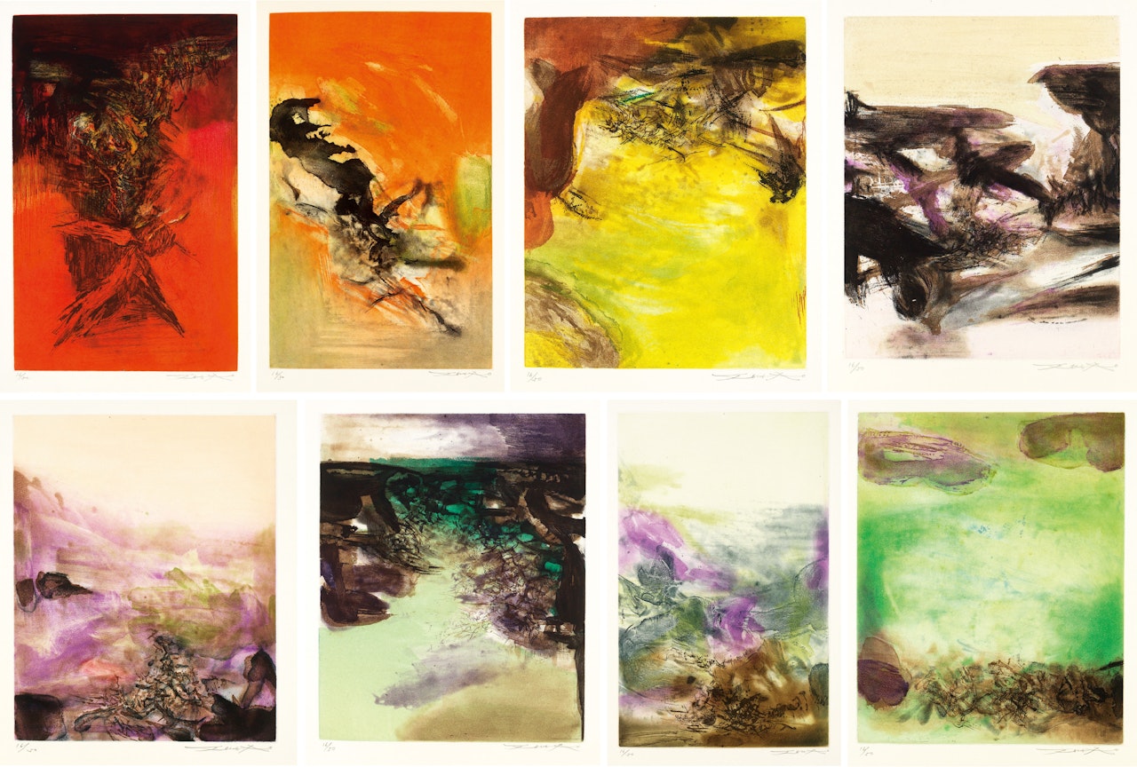 Canto Pisan (a set of 8) by Zao Wou-Ki
