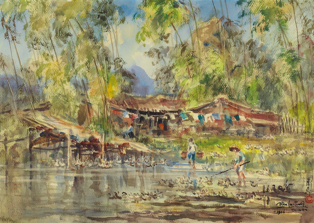 A Duck Pond by Ran In-Ting (Lan Yinding)