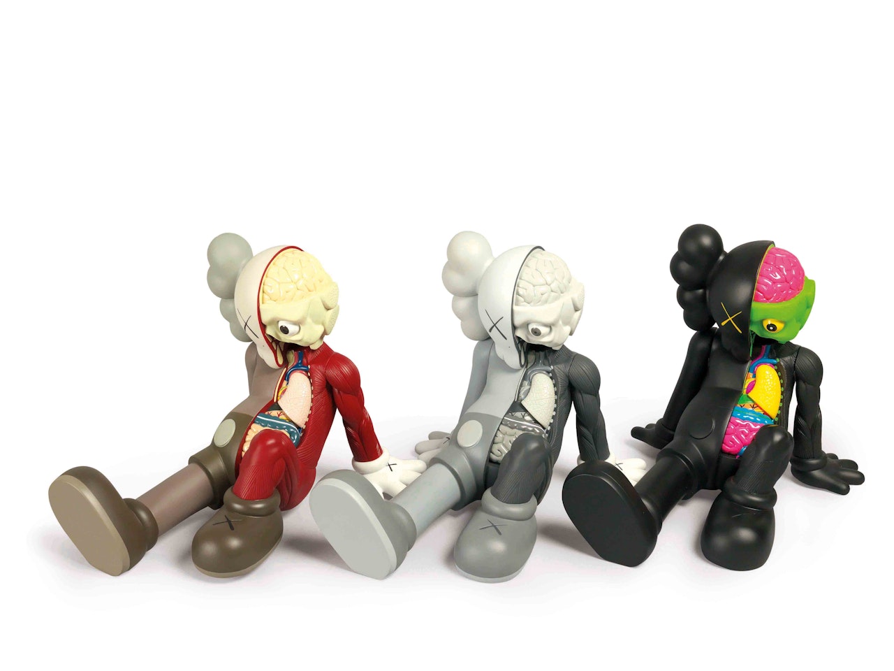 Dissected Companion: Resting Place (Brown, Gray, Black) (a set of 3) by Kaws