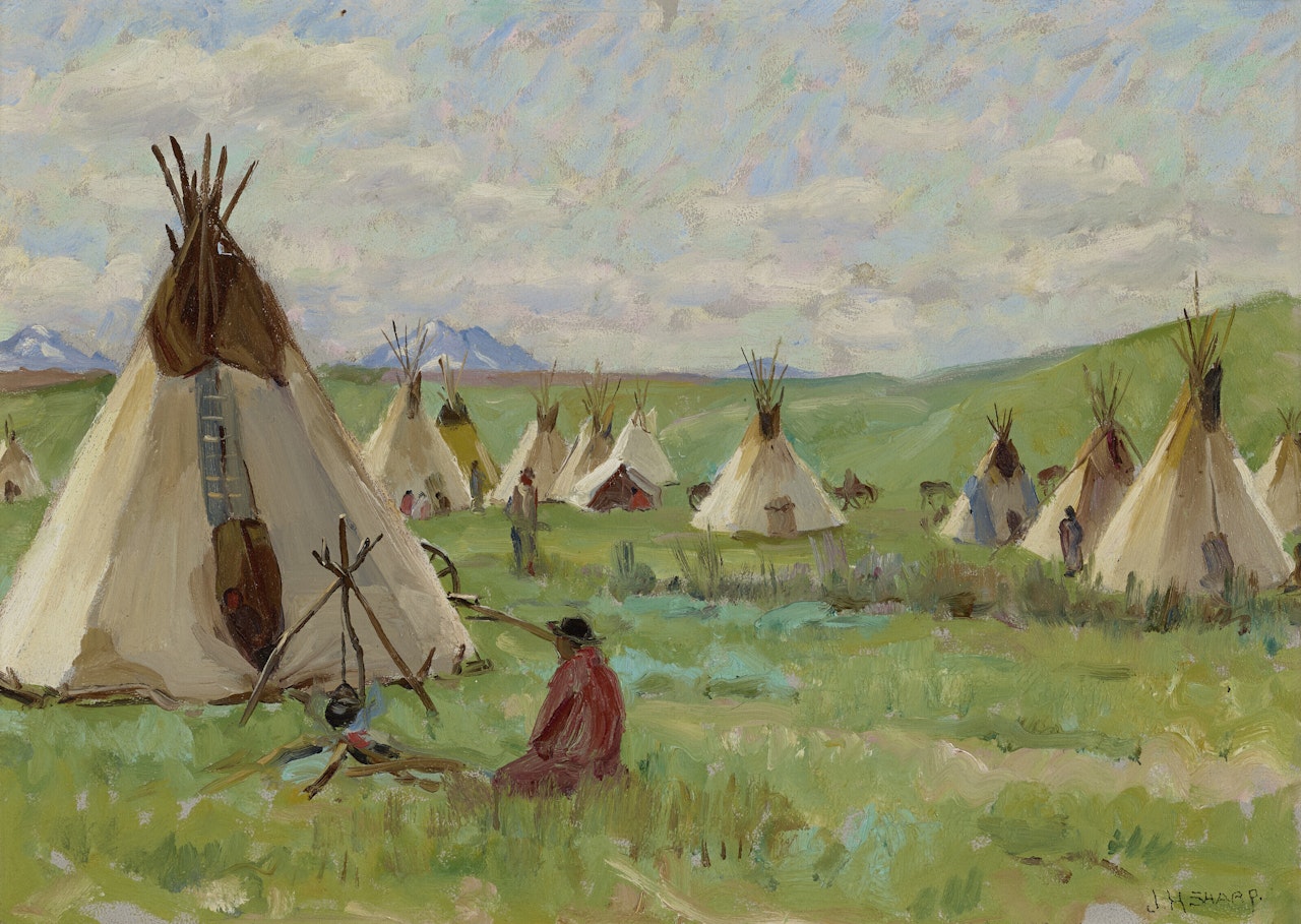 Blackfeet Teepees, Glacier Park by Joseph Henry Sharp