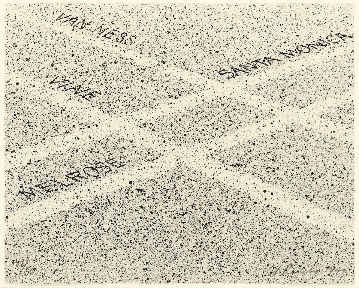 Van Ness, Santa Monica, Vine, Melrose, from Why Draw a Landscape? by Ed Ruscha
