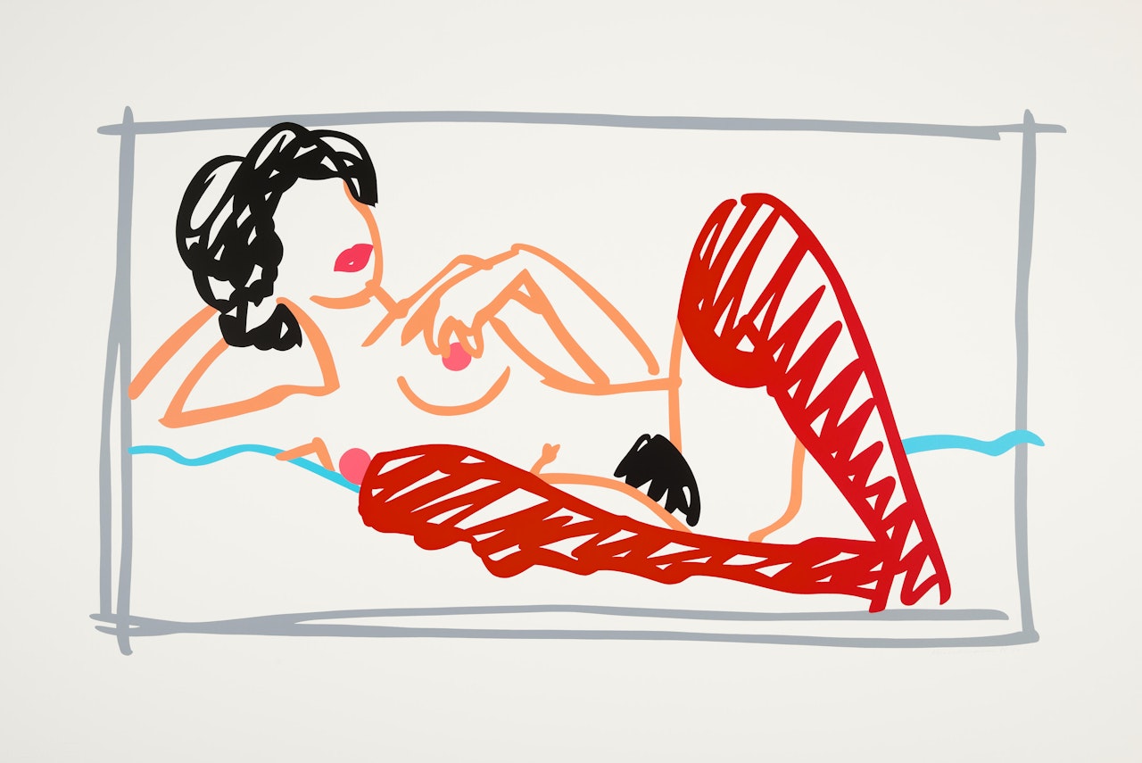 Fast Sketch Red Stocking Nude by Tom Wesselmann
