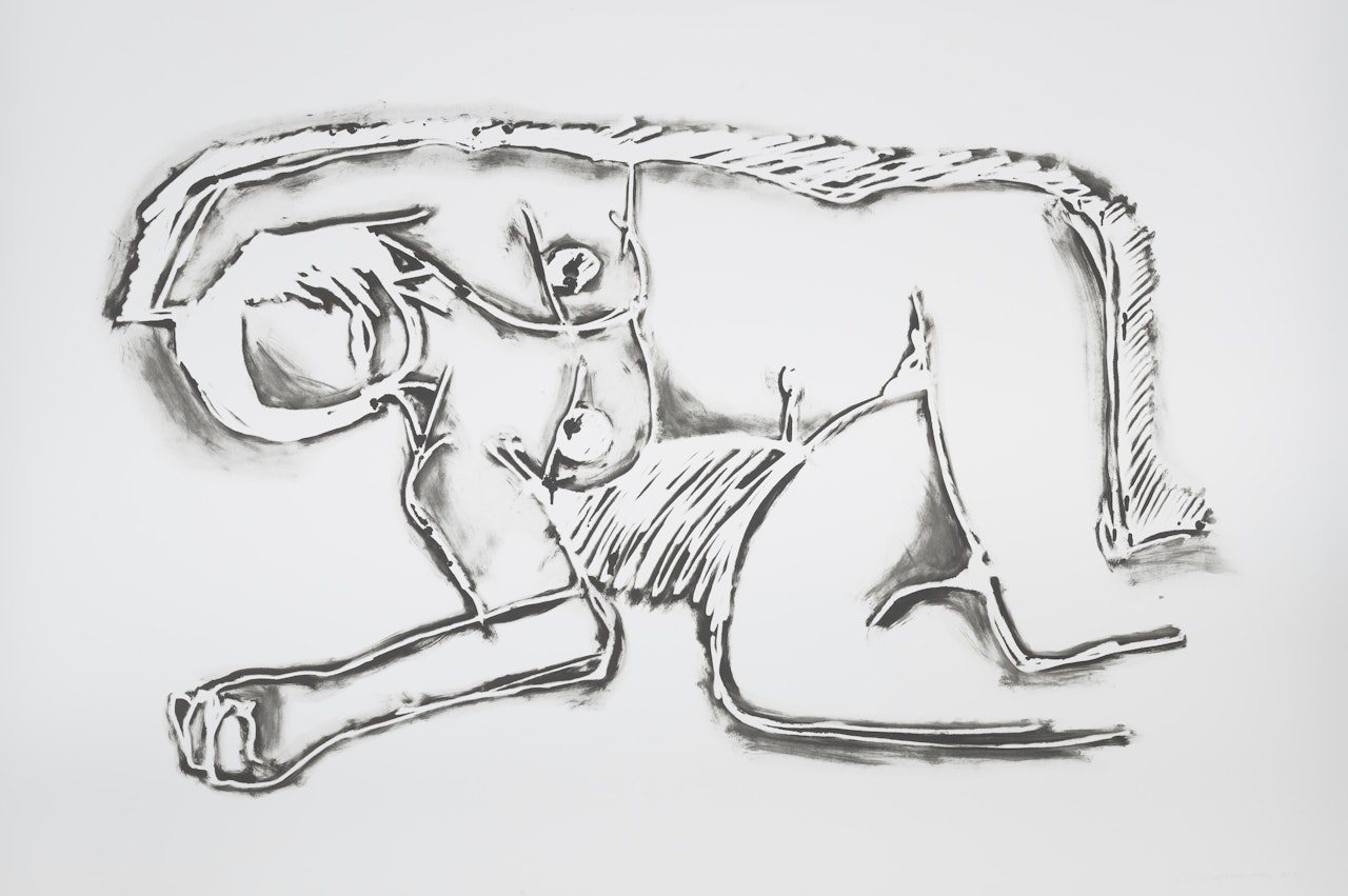 Monica Lying on her Side with Scribbles by Tom Wesselmann