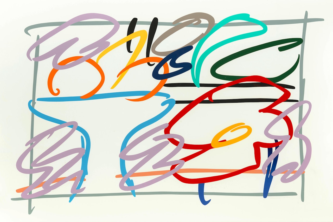Fast Sketch Still Life with Abstract Painting by Tom Wesselmann