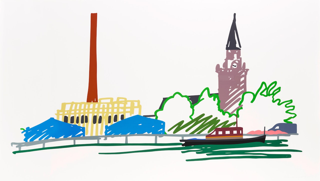 Thames Scene with Power Station by Tom Wesselmann