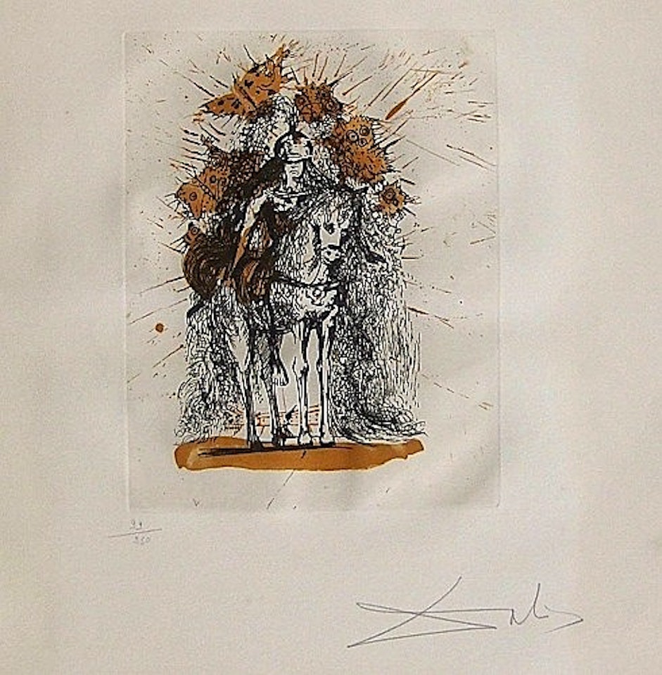 CAVALIER HELMET WITH BUTTERFLIES by Salvador Dali