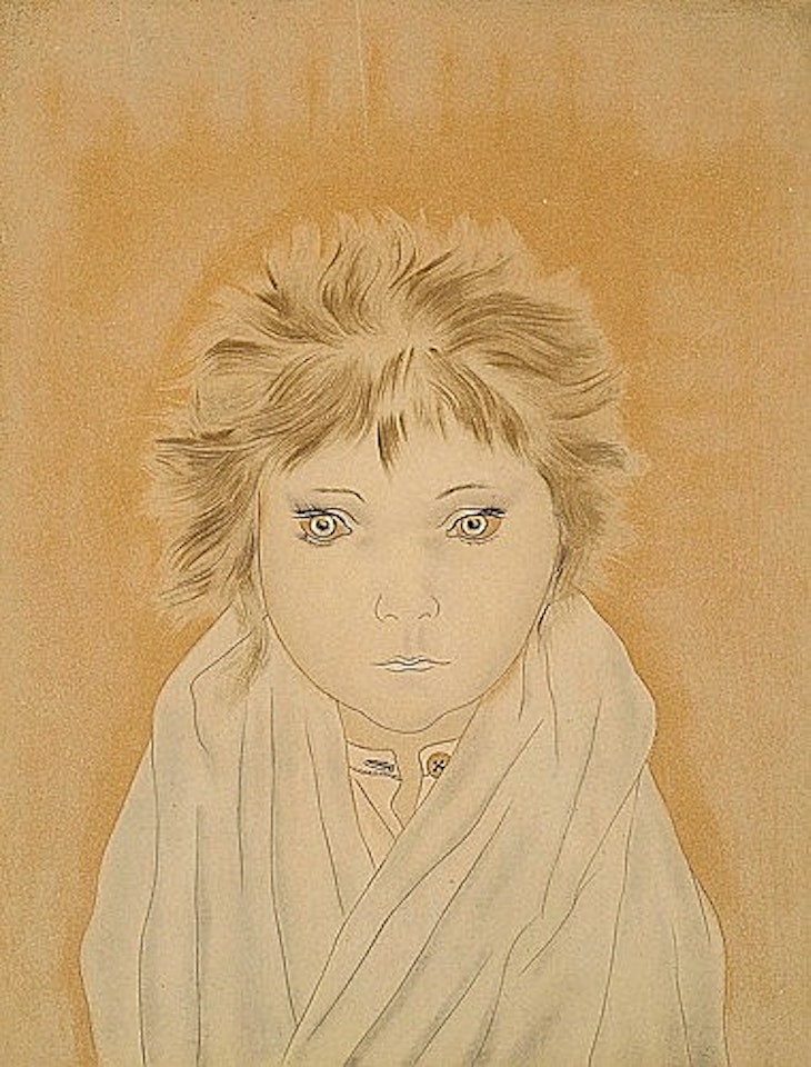 RED-HEADED GIRL WITH BLUE EYES by Leonard Tsuguharu Foujita